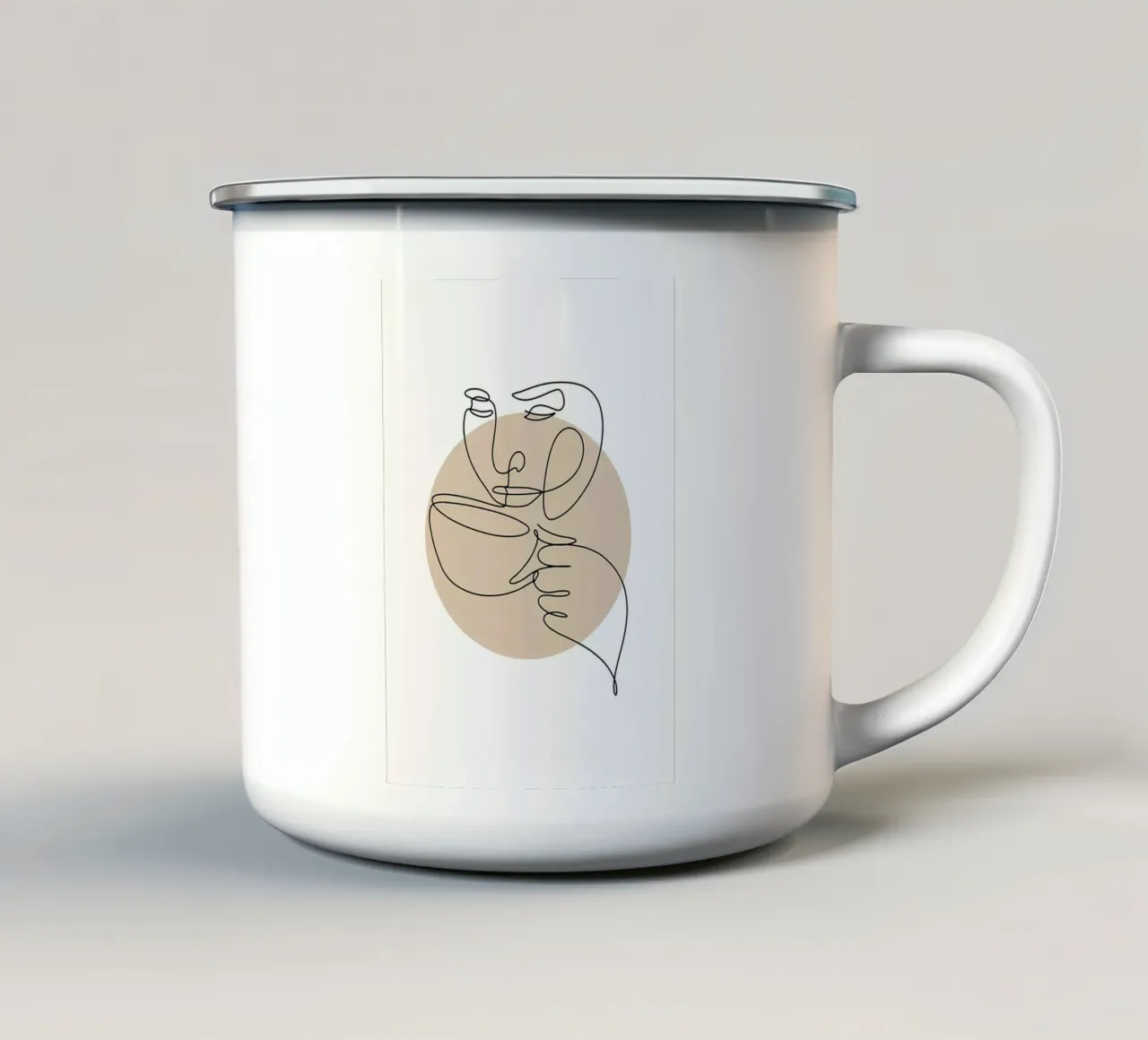 Linea d'arte del caffè tazza in smalto da Aiden Garcia