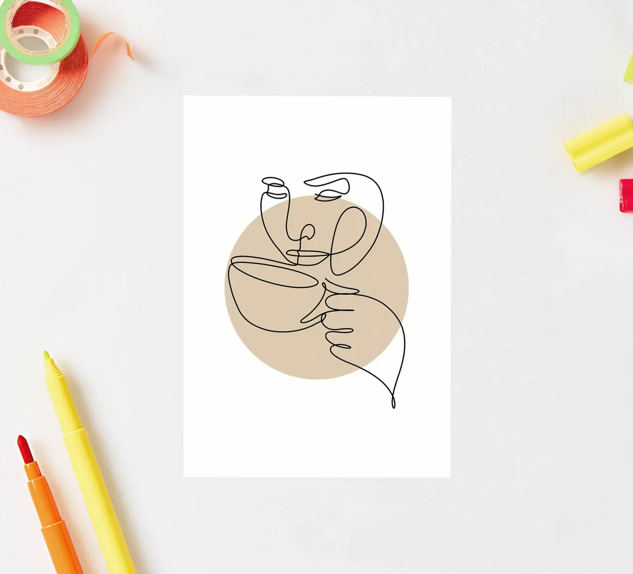 Coffee line art sticker by Aiden Garcia