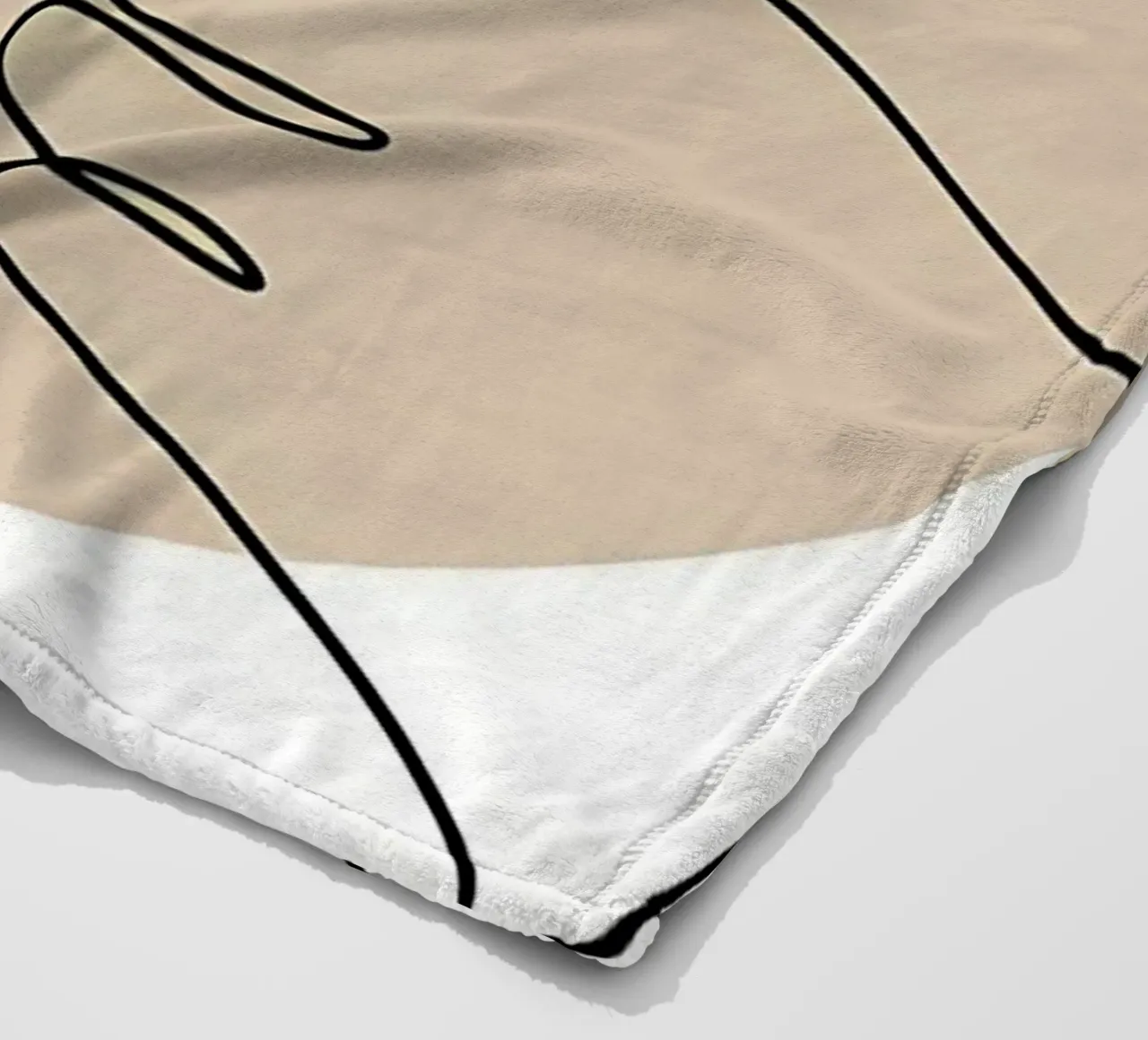 Coffee line art fleece blanket by Aiden Garcia