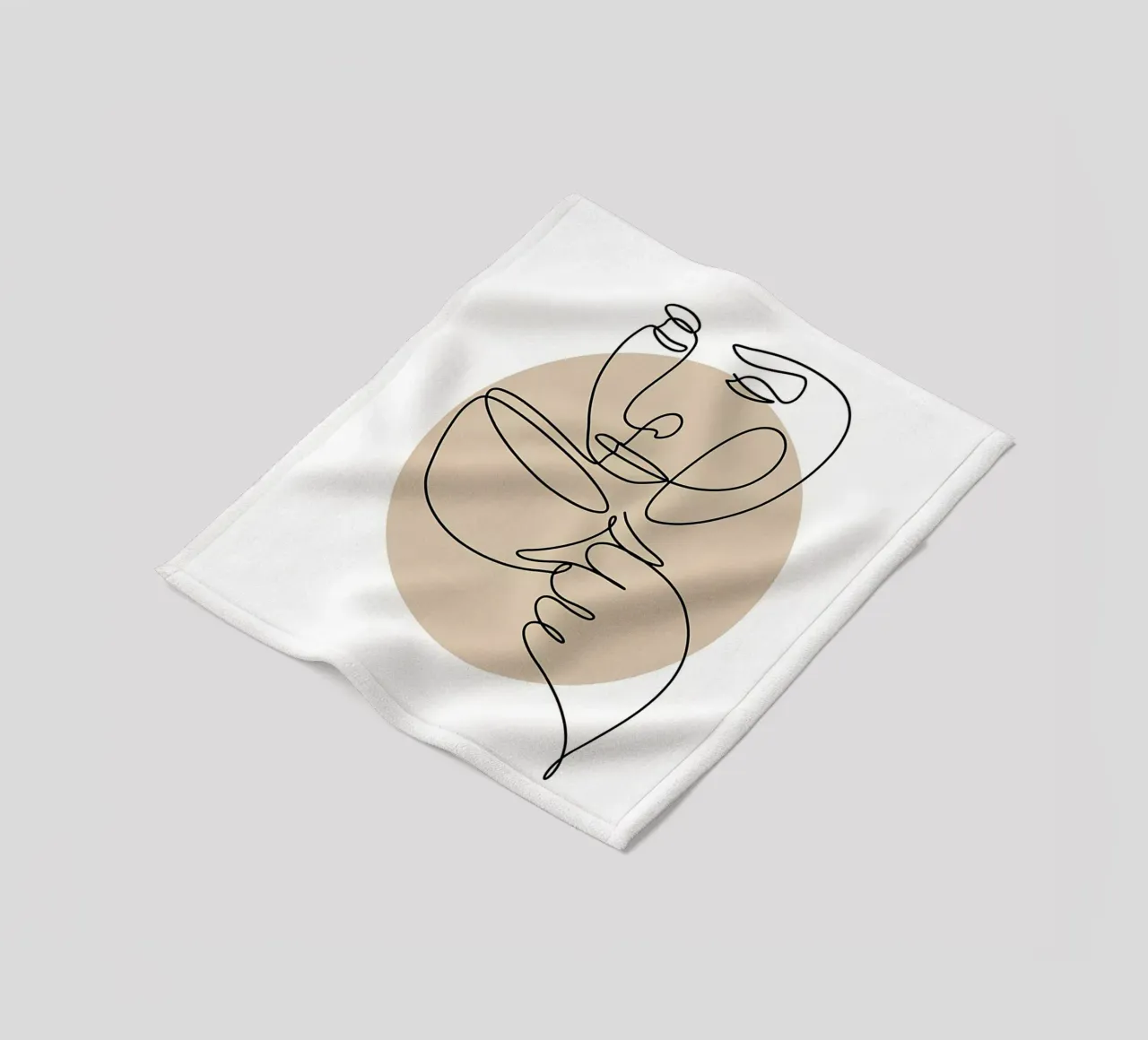Coffee line art fleece blanket by Aiden Garcia