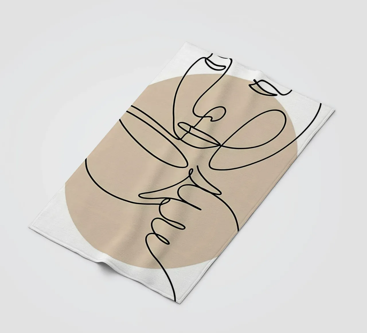 Coffee line art fleece blanket by Aiden Garcia