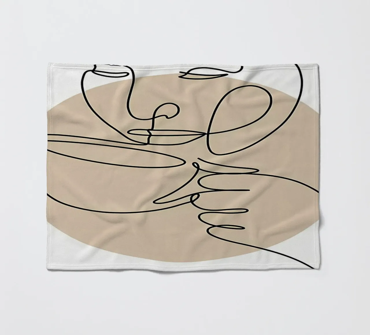 Coffee line art fleece blanket by Aiden Garcia