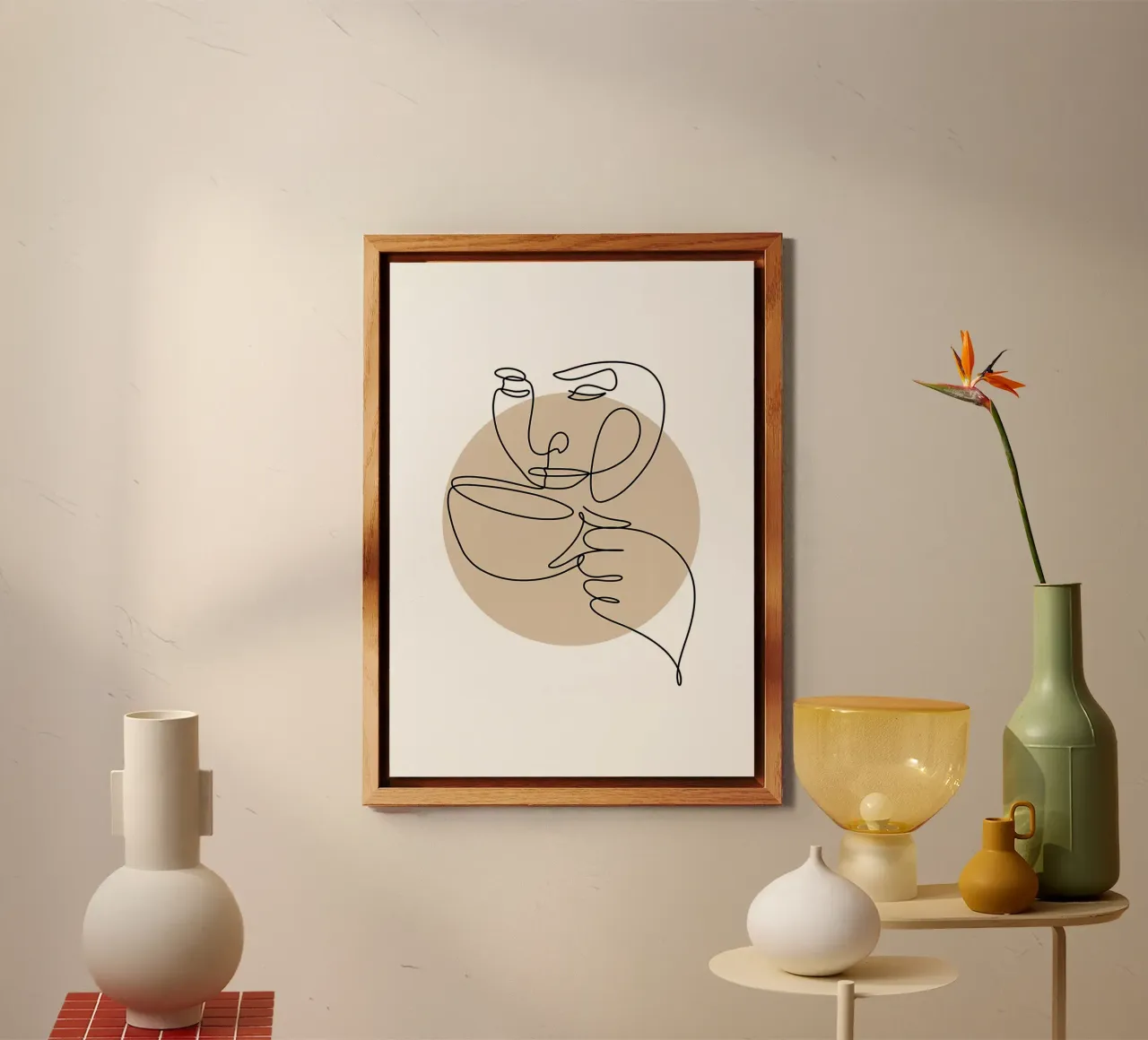 Coffee line art alu-dibond by Aiden Garcia