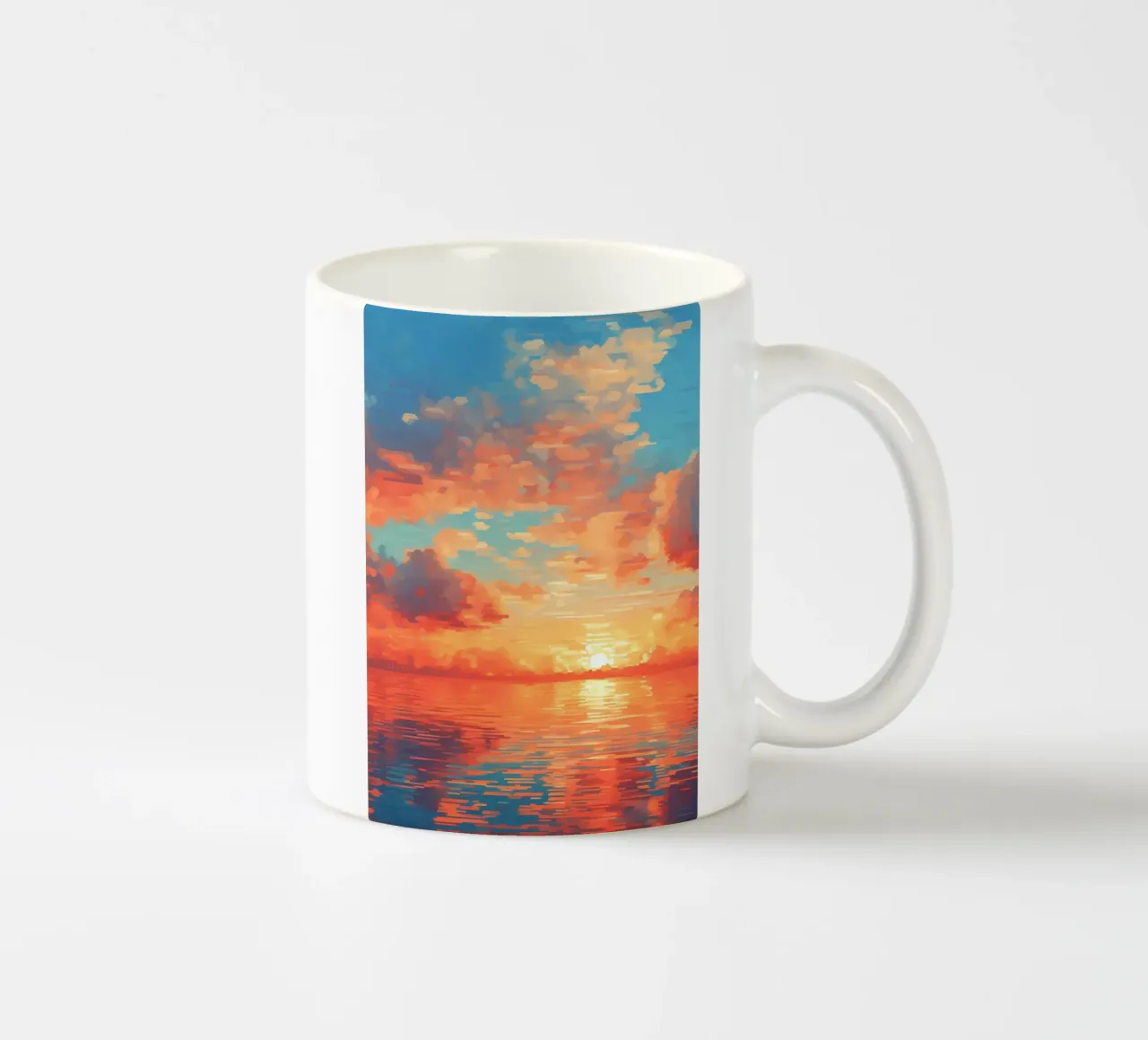 Nuvola serale Pixel Art tazza in ceramica da Bartosz Powalka