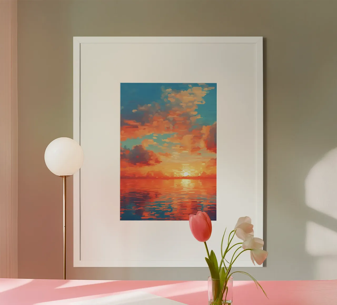 Abendwolke Pixel Art Poster von Bartosz Powalka