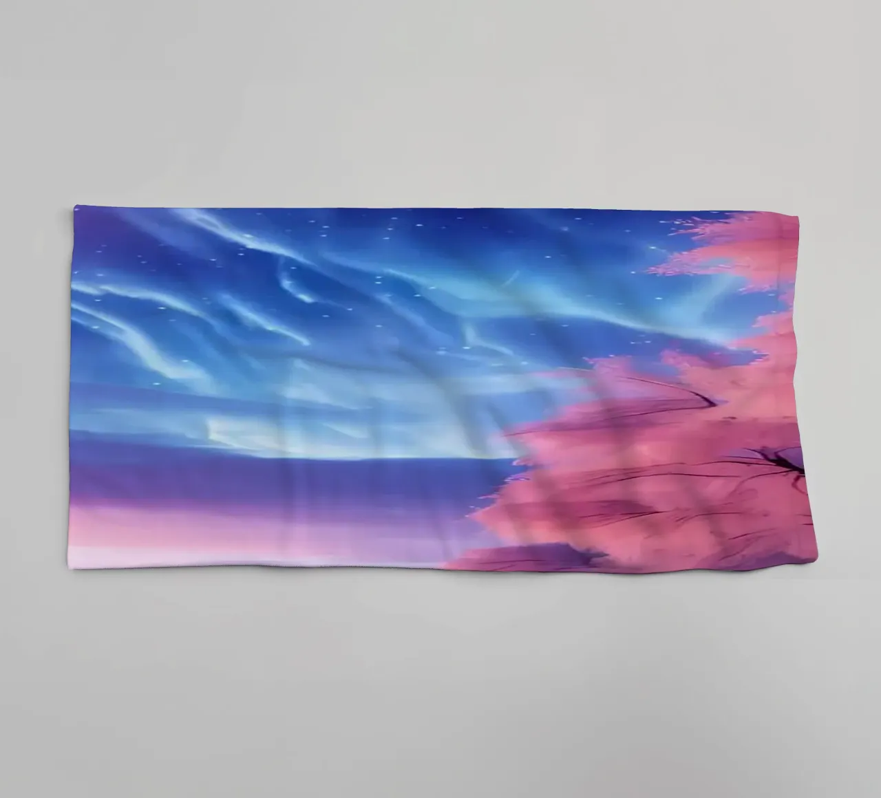 Northern Lights and Trees towel by Matthew Katz