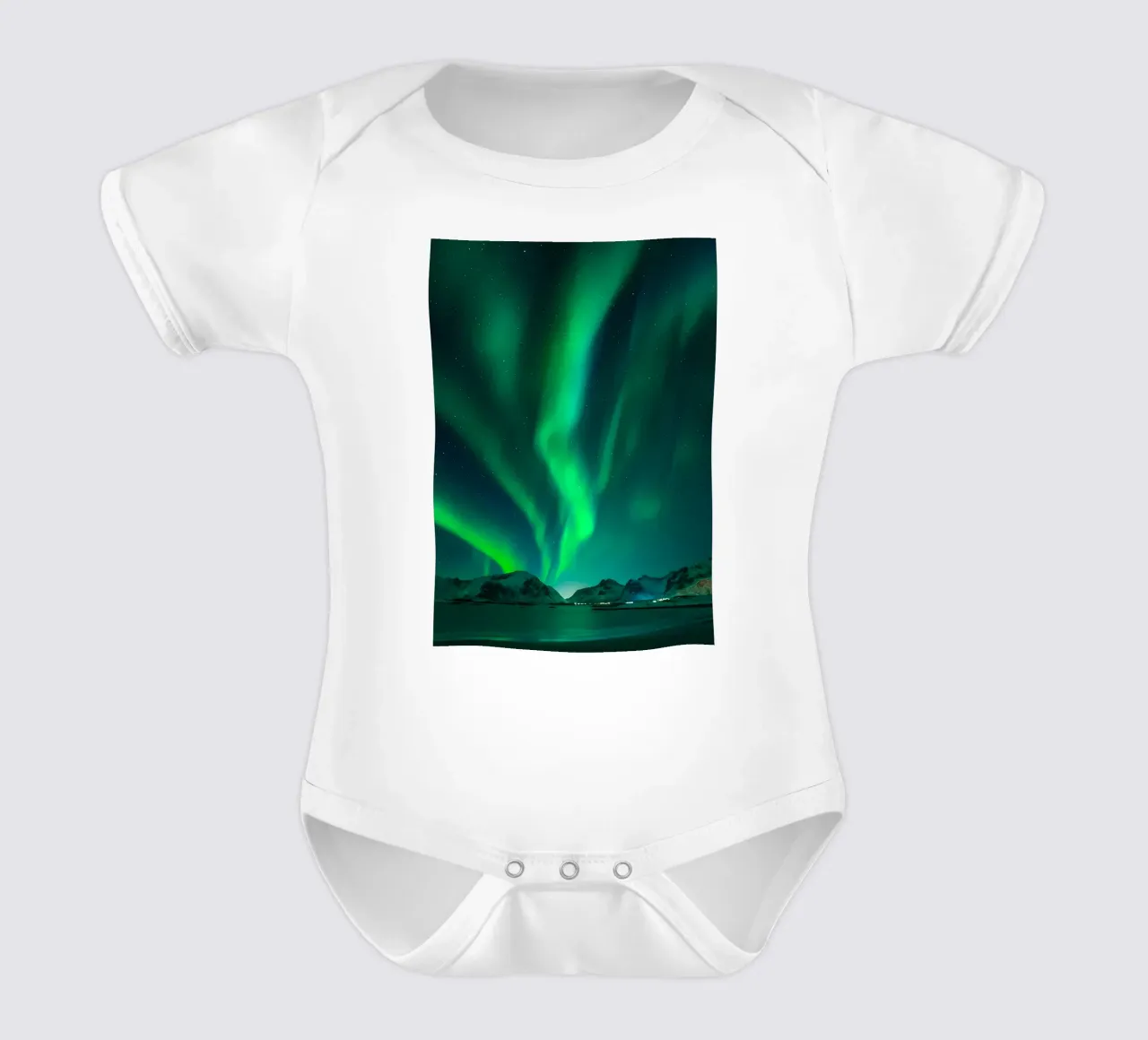 L'Aurora Boreale in Norvegia body neonato maniche corte da Matthew Katz