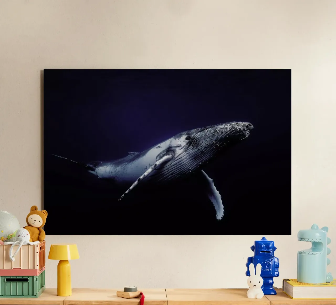 Humpback Whale in Blue - Barathieu Gabriel alluminio dibond da Pictufy