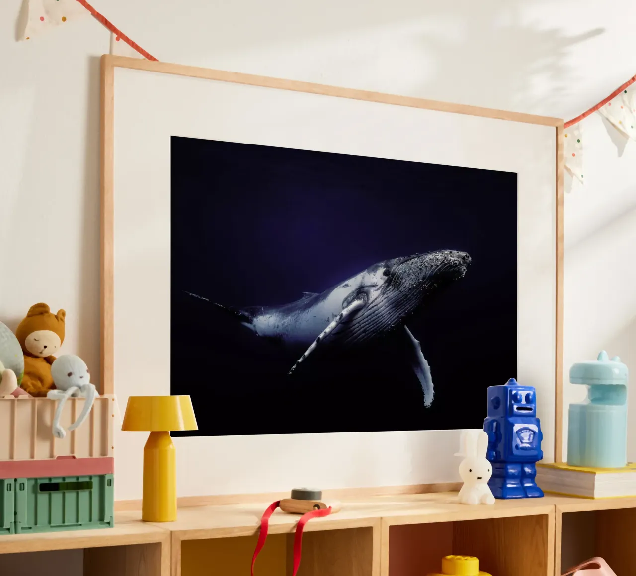 Humpback Whale in Blue - Barathieu Gabriel poster da Pictufy