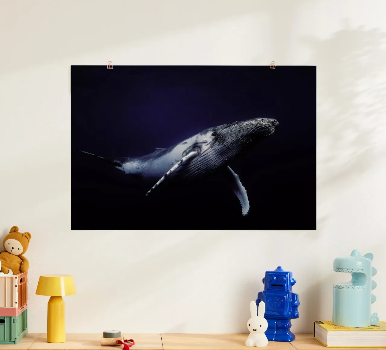 Humpback Whale in Blue - Barathieu Gabriel poster da Pictufy