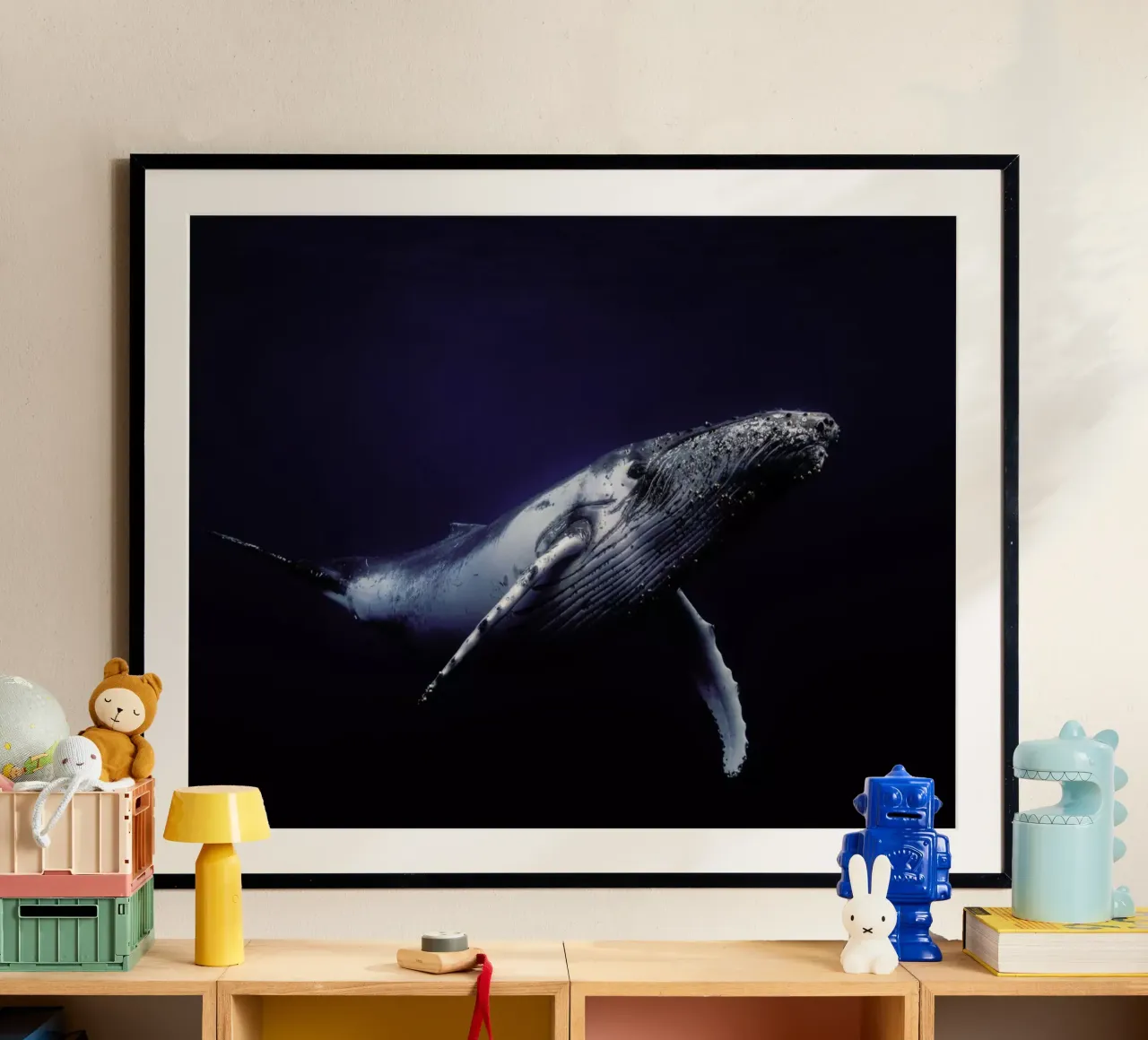Humpback Whale in Blue - Barathieu Gabriel poster da Pictufy