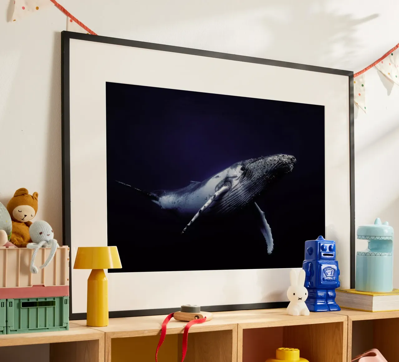 Humpback Whale in Blue - Barathieu Gabriel poster da Pictufy