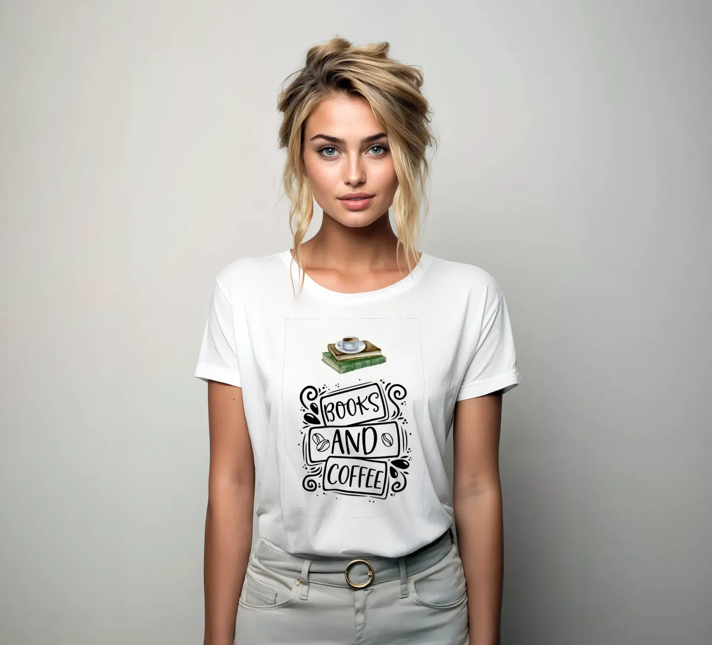 Books and Coffee t-shirt da donna da Aiden Garcia