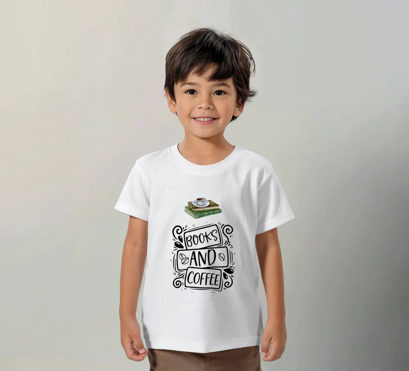 Libri e caffè t-shirt bambini da Aiden Garcia