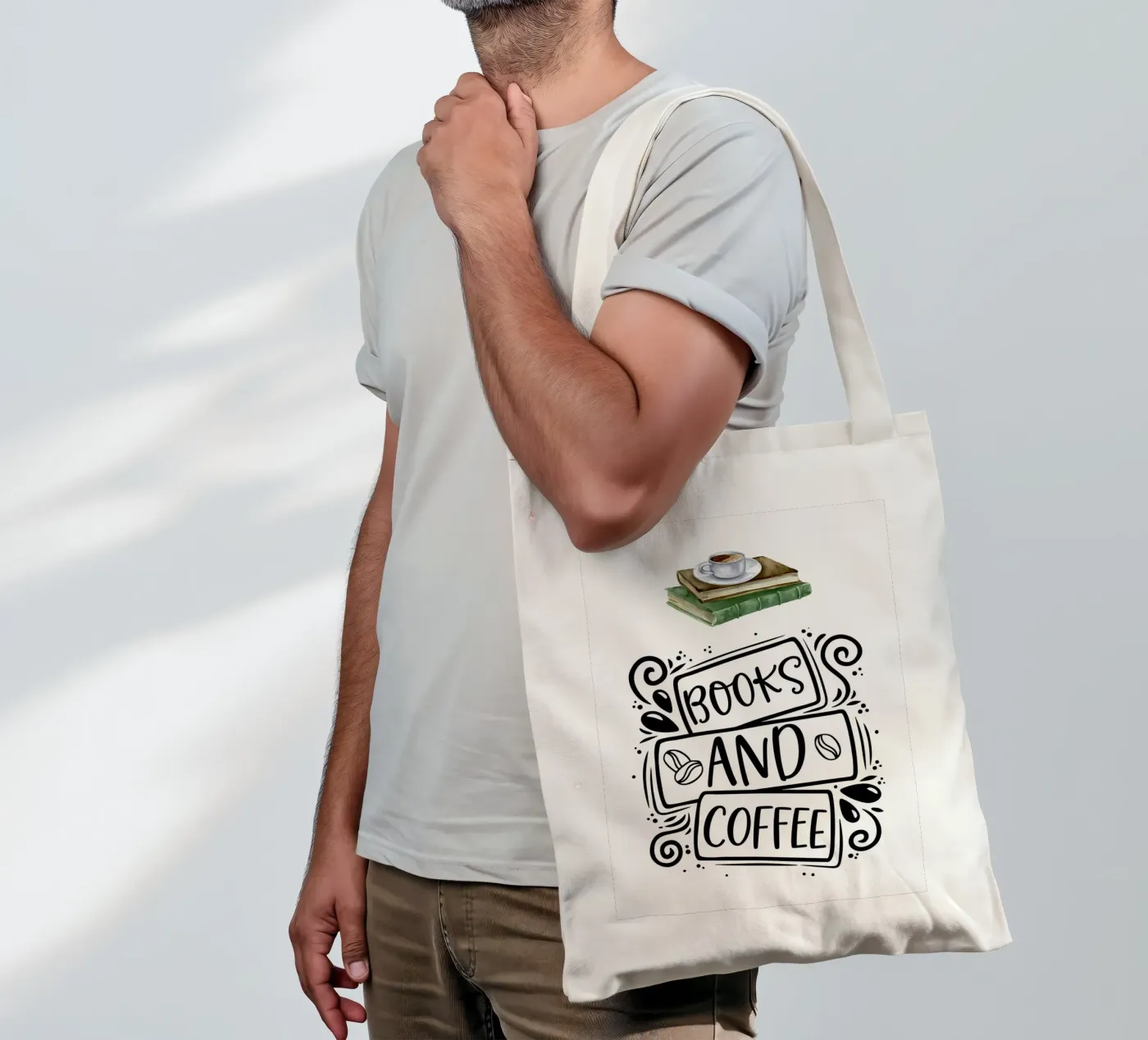 Libri e caffè borsa in juta da Aiden Garcia
