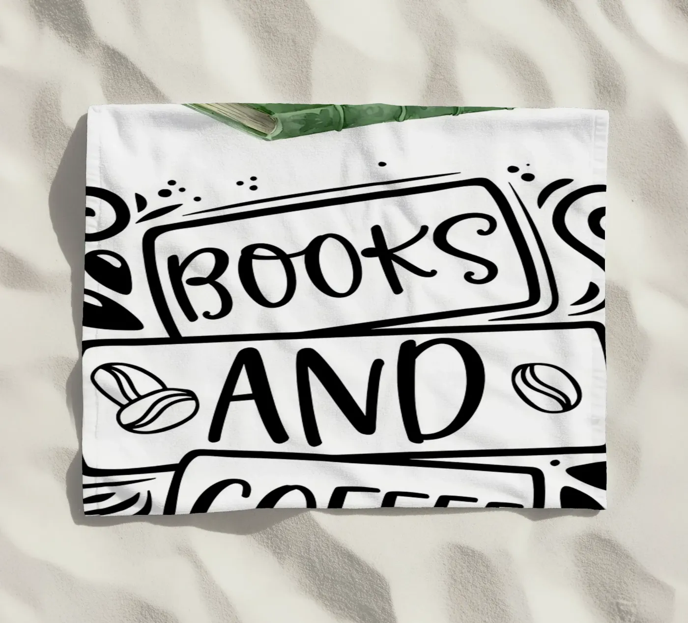 Books and Coffee strandhanddoek van Aiden Garcia