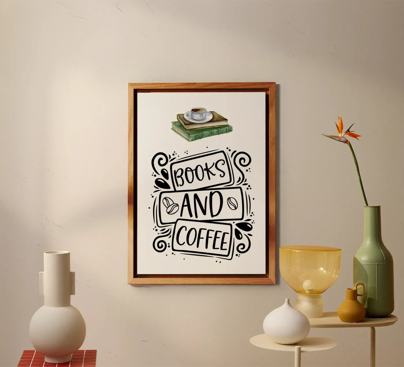 Libri e caffè alluminio dibond da Aiden Garcia