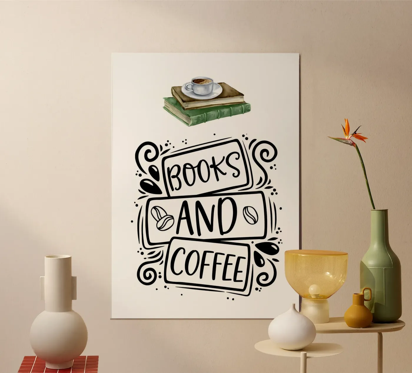 Books and Coffee forex-plaat van Aiden Garcia