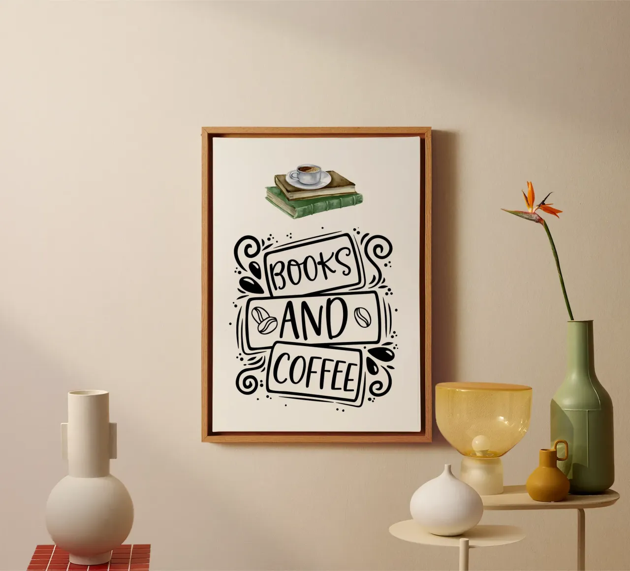 Libri e caffè tela da Aiden Garcia