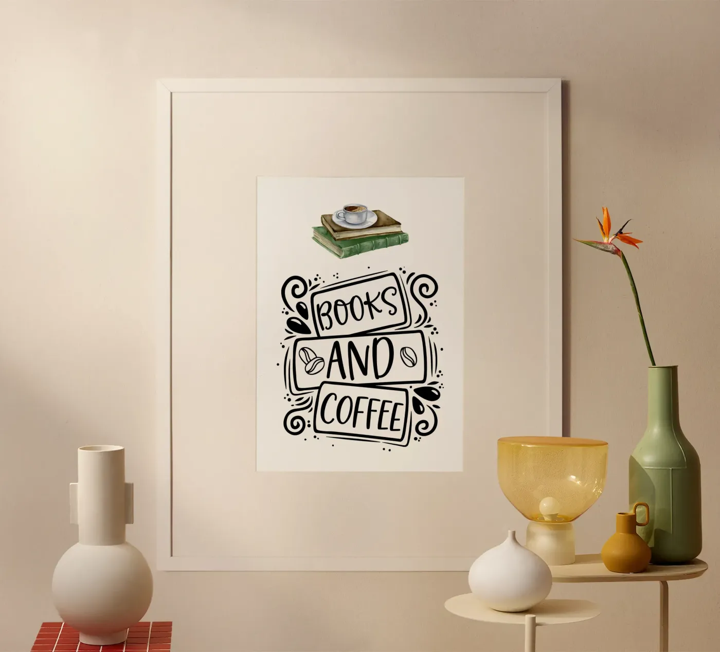 Libri e caffè poster da Aiden Garcia