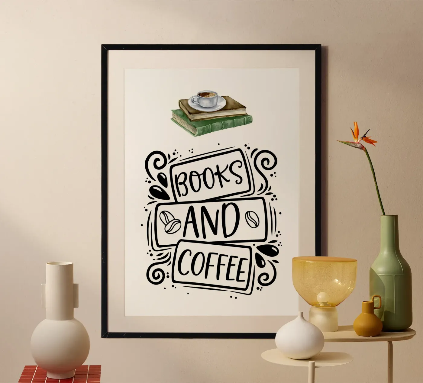 Libri e caffè poster da Aiden Garcia