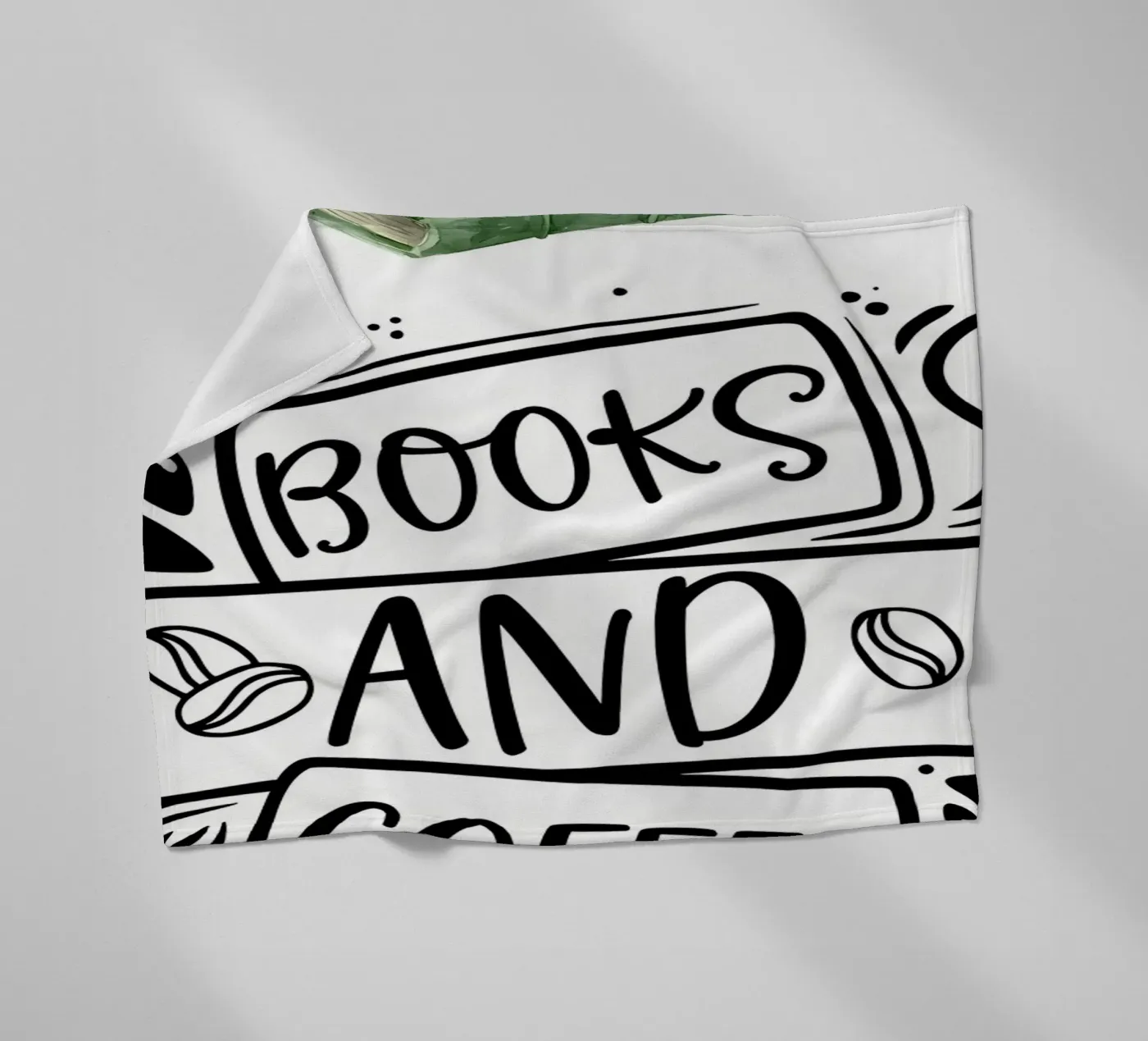 Books and Coffee fleece blanket by Aiden Garcia