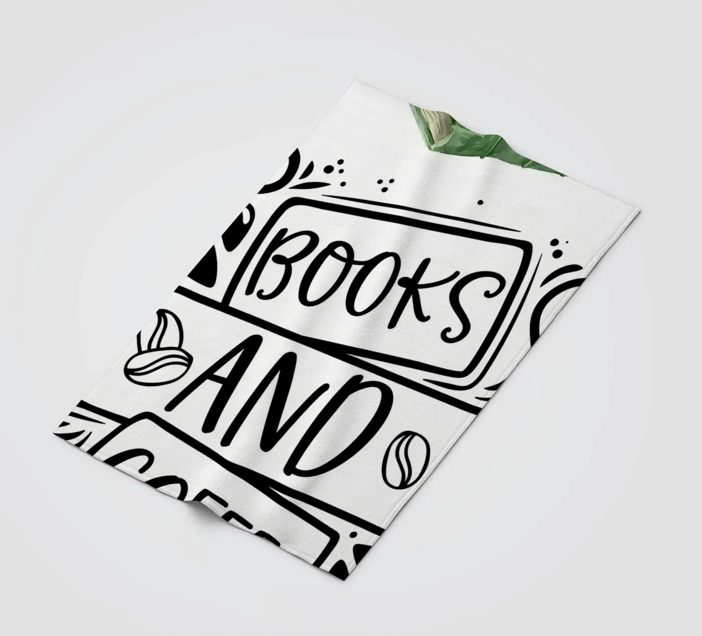 Books and Coffee fleece blanket by Aiden Garcia