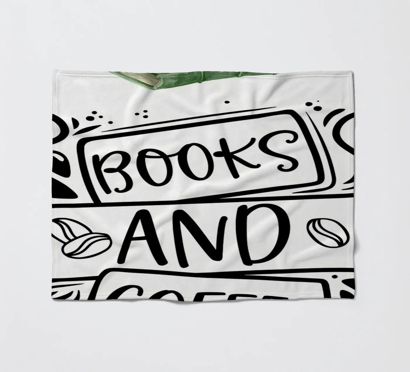 Books and Coffee fleece blanket by Aiden Garcia