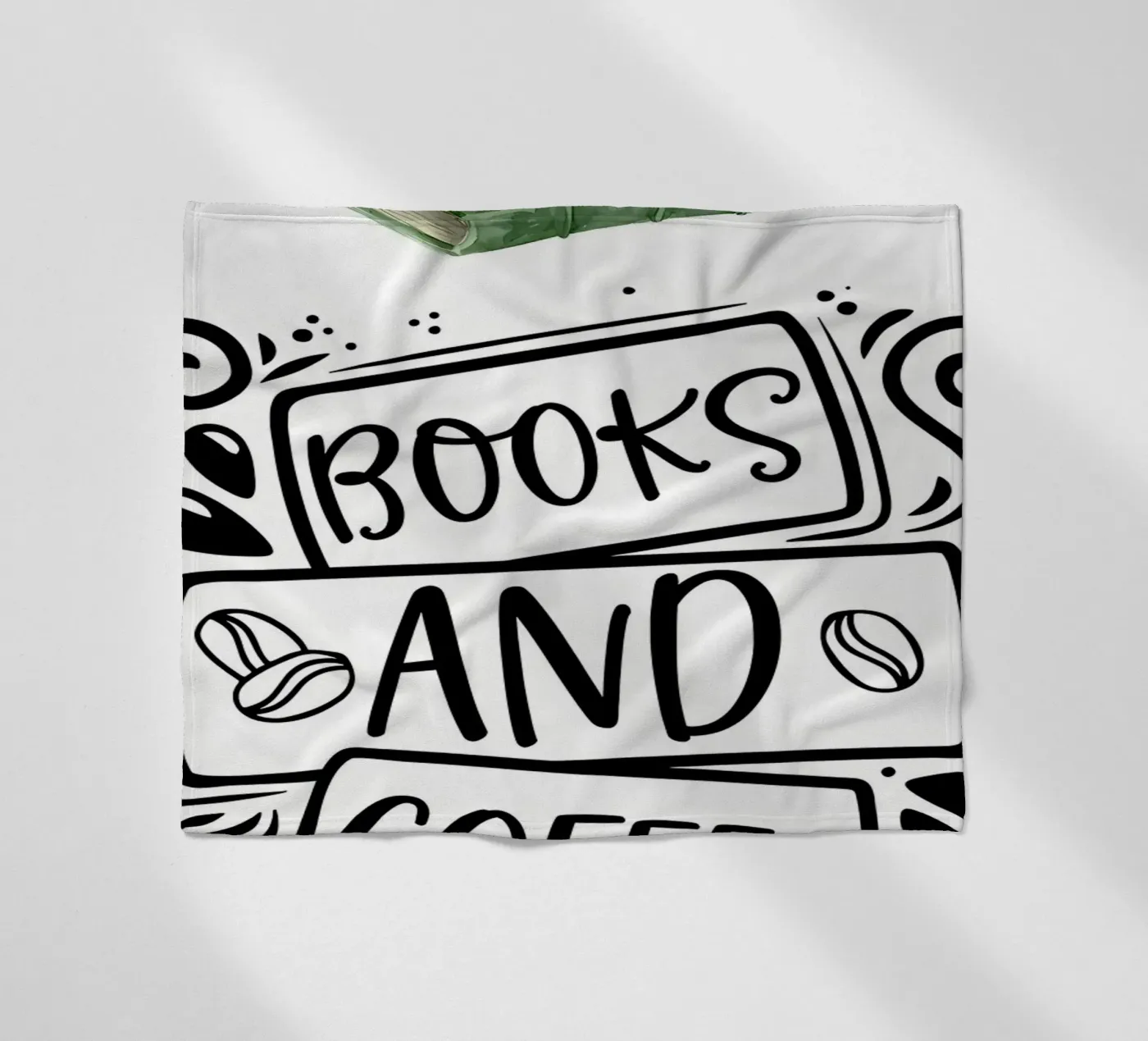 Books and Coffee fleece blanket by Aiden Garcia