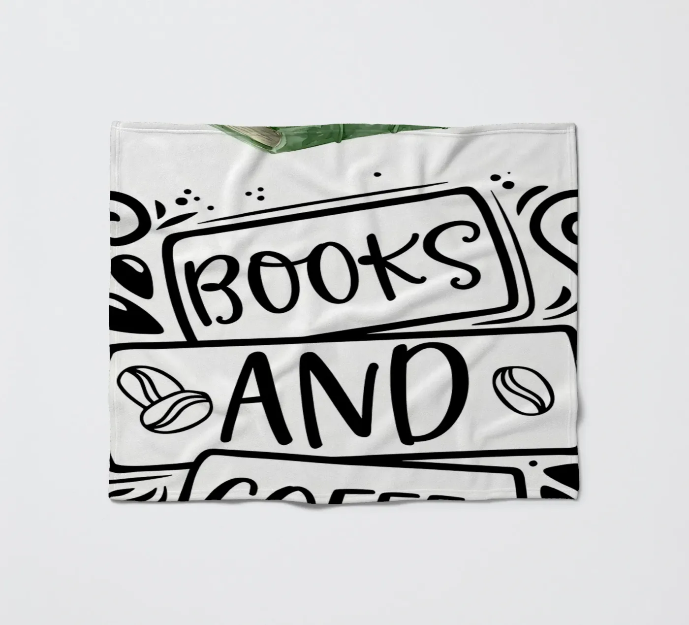 Books and Coffee fleece blanket by Aiden Garcia