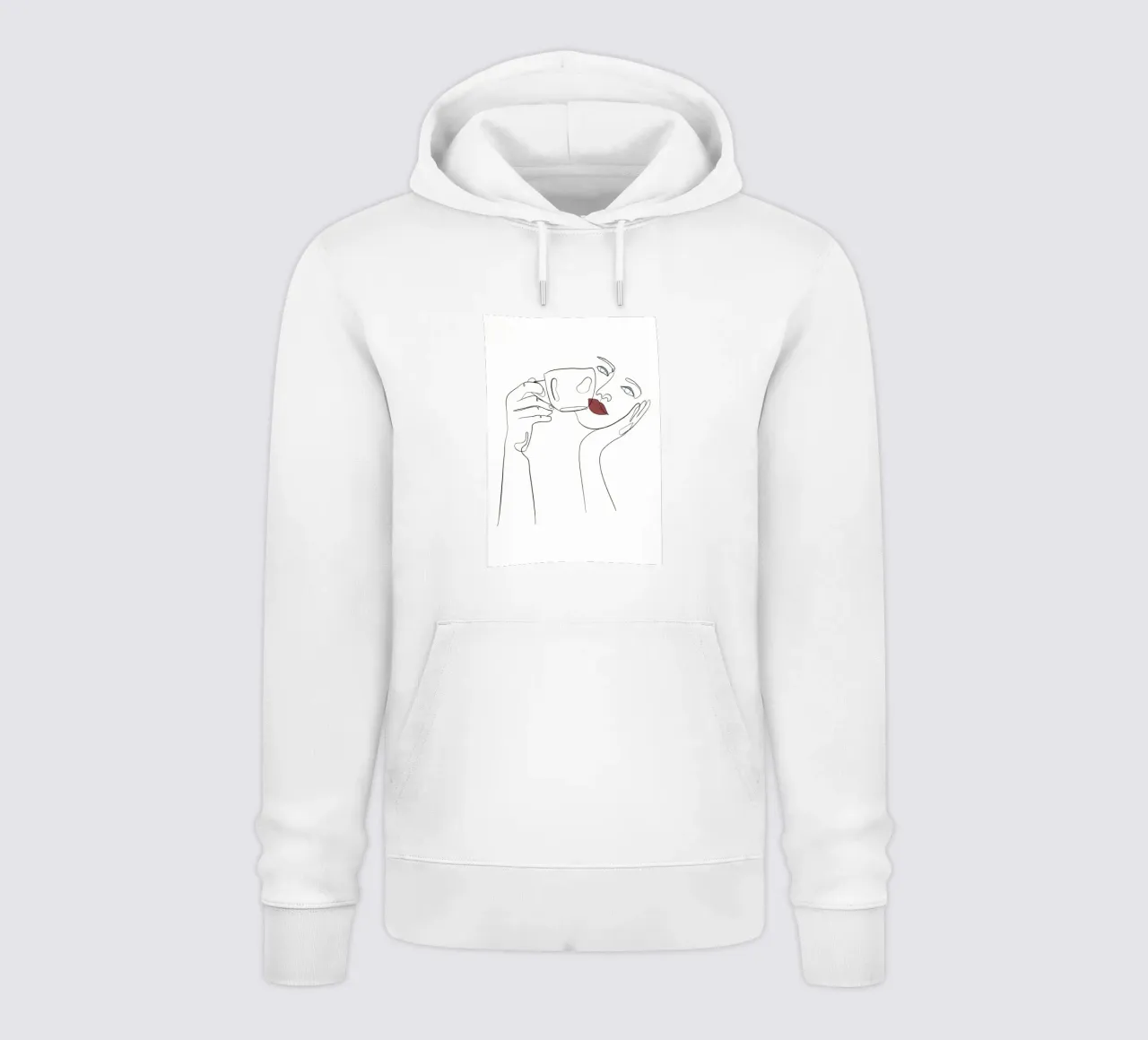 Donna con tazza di caffè in mano felpa con cappuccio da Aiden Garcia