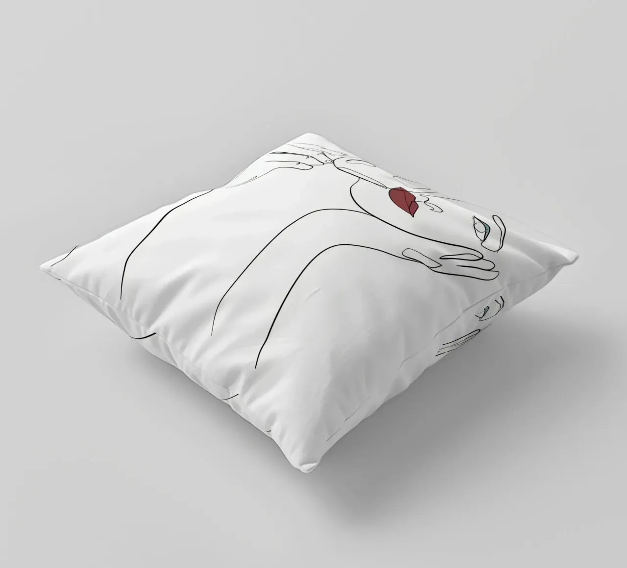 Donna con tazza di caffè in mano cuscino da Aiden Garcia