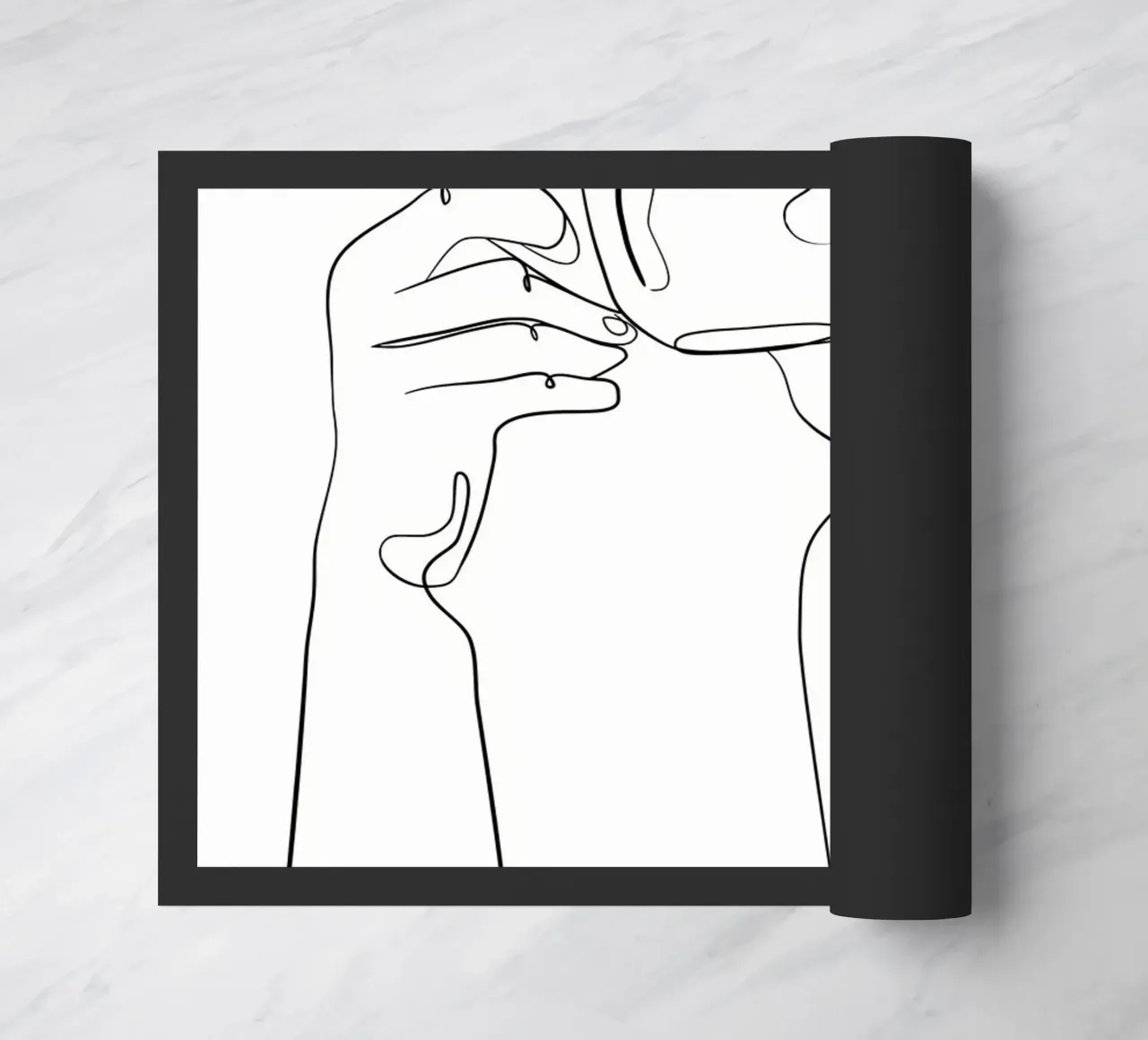 Donna con tazza di caffè in mano zerbino da Aiden Garcia