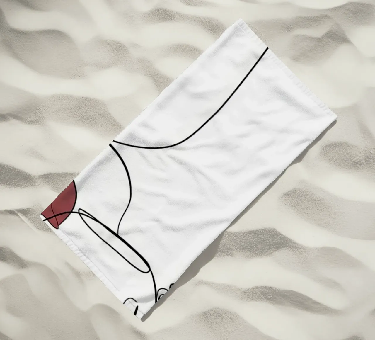 Donna con tazza di caffè in mano telo mare da Aiden Garcia