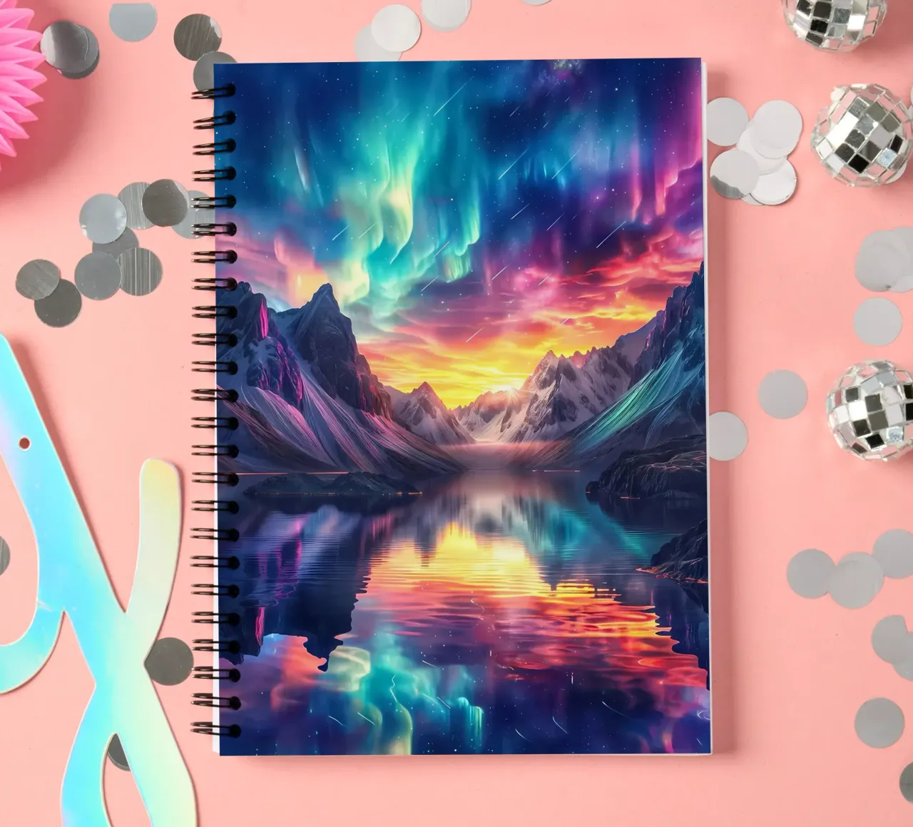 nature aurora borealis spiral notebook by Matthew Katz