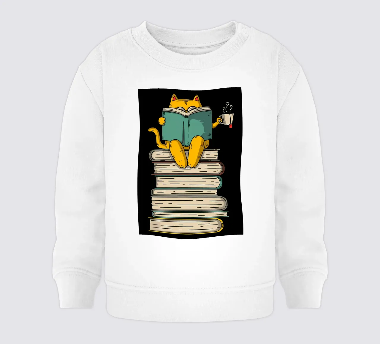 Funny Cat Reading Book Art baby sweatshirt by Aiden Garcia