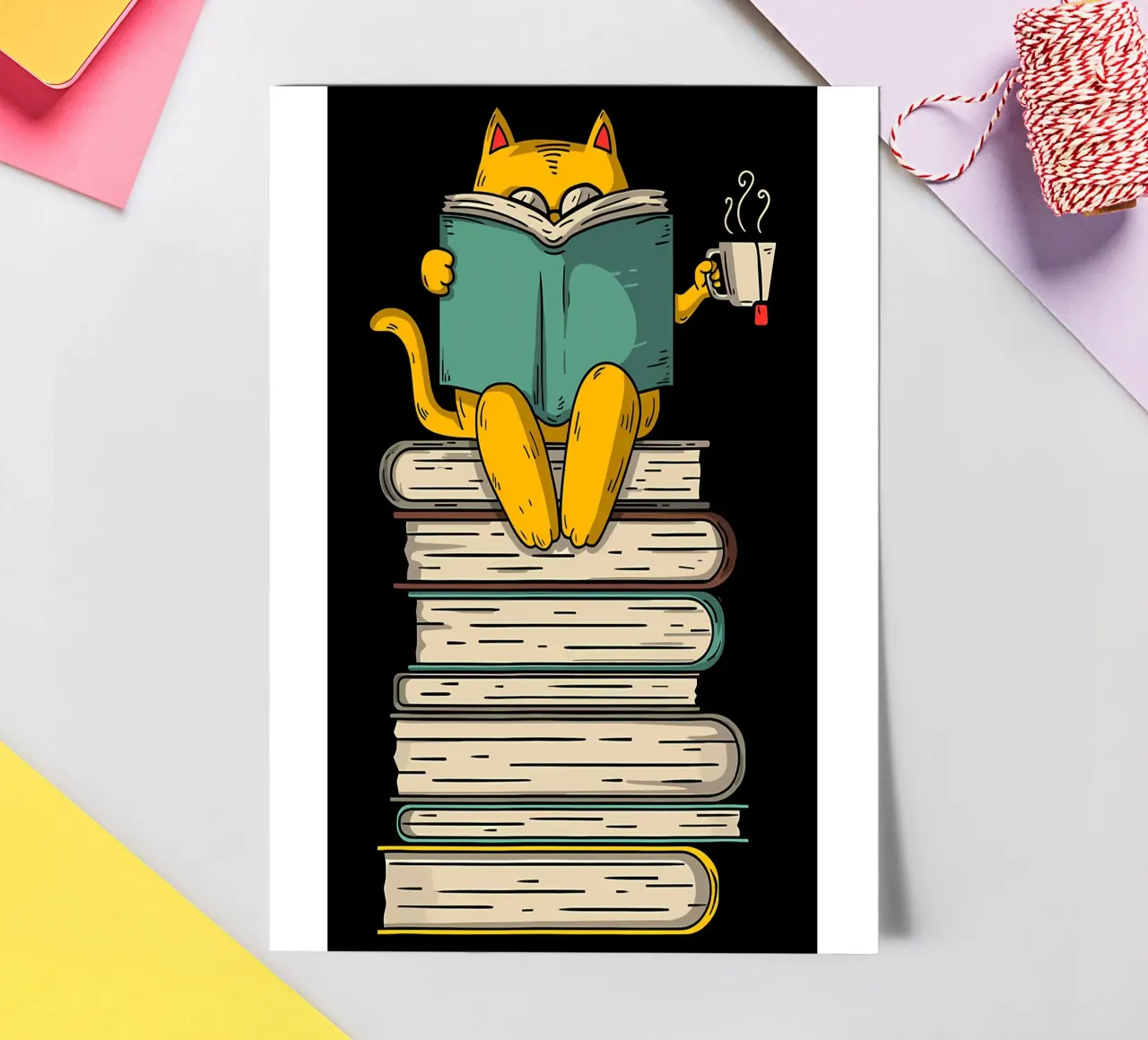 Funny Cat Reading Book Art sticker sheet by Aiden Garcia