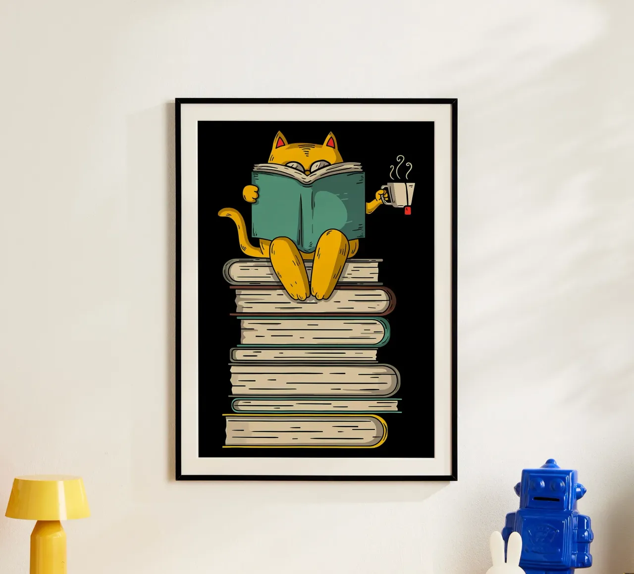 Funny Cat Reading Book Art hahnemühle by Aiden Garcia