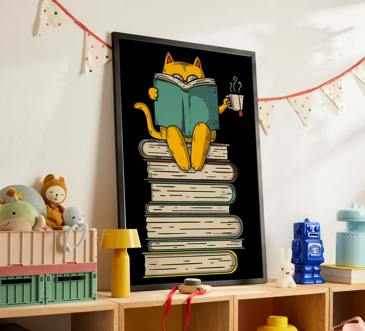 Funny Cat Reading Book Art hahnemühle by Aiden Garcia