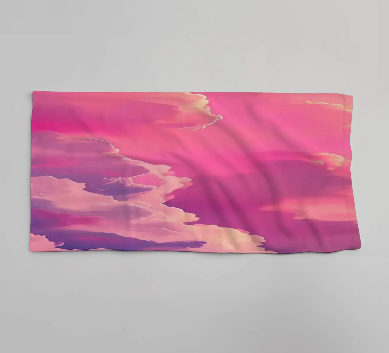Sunset Sailing Pink Clouds towel by Bartosz Powalka