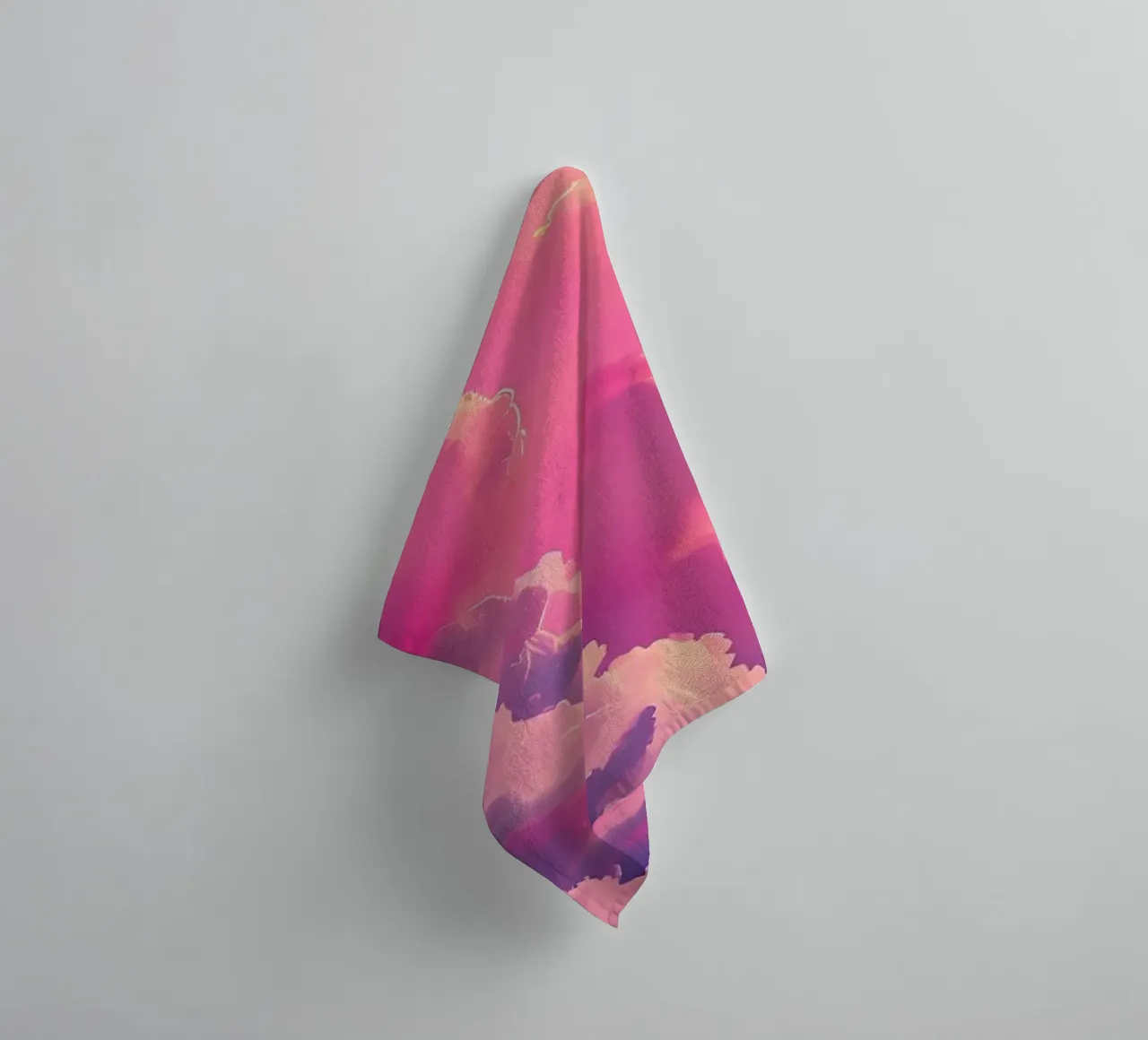 Sunset Sailing Pink Clouds towel by Bartosz Powalka