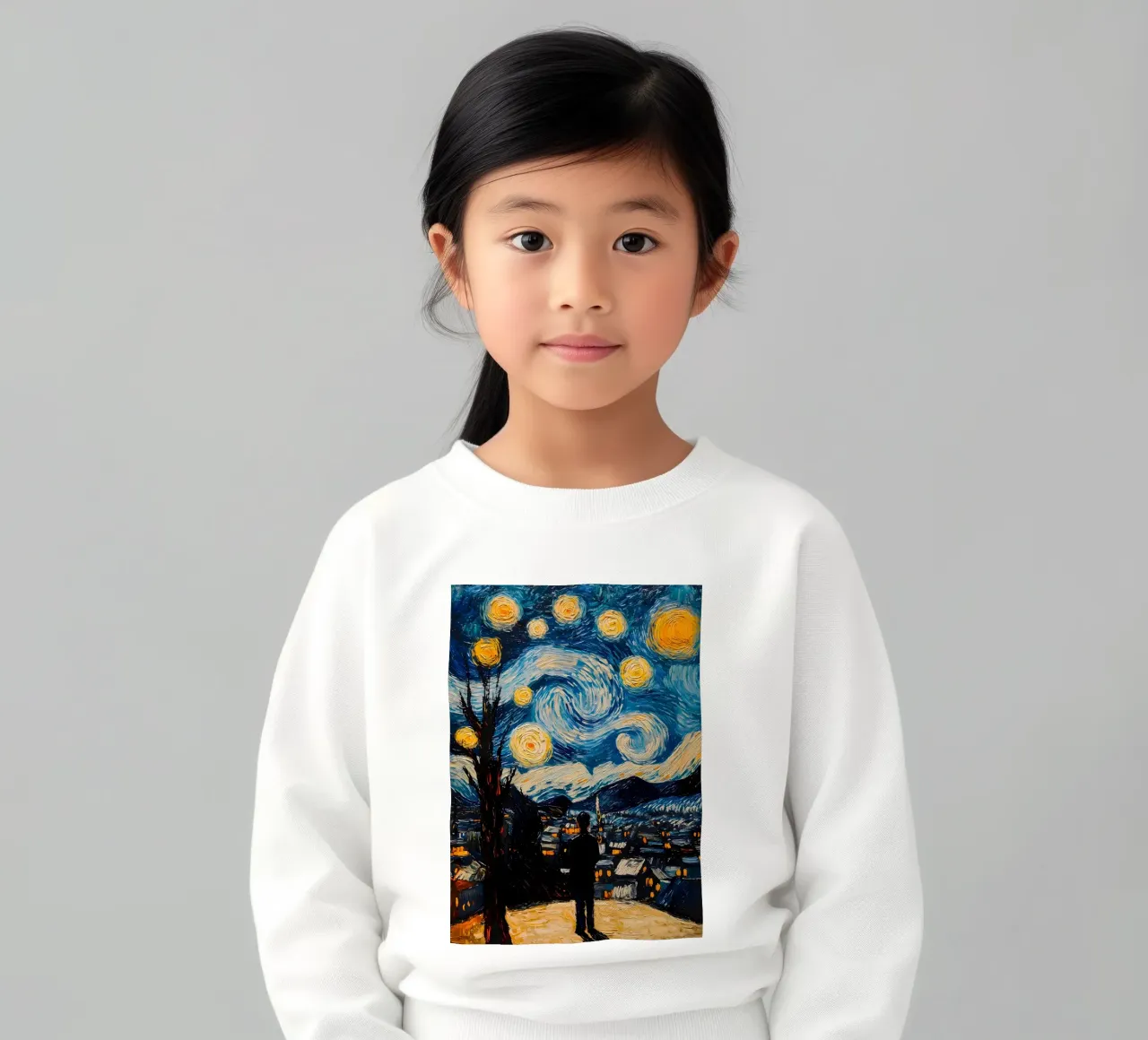 Starry Night Painting kids sweatshirt by Adrian Patel
