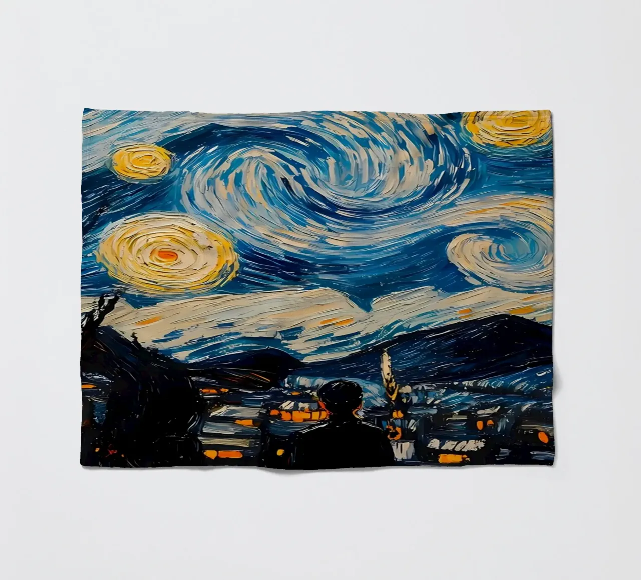 Starry Night Painting fleece blanket by Adrian Patel