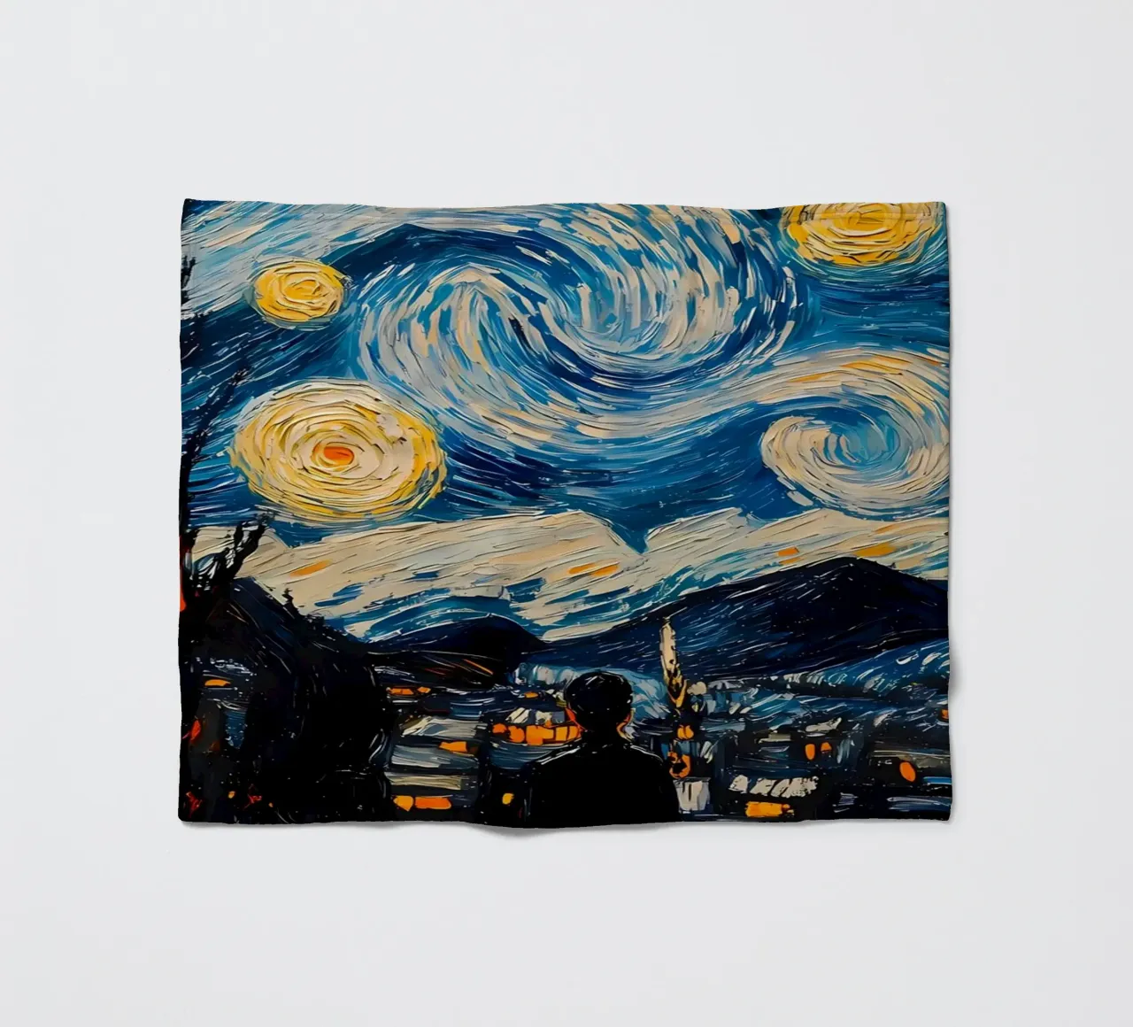 Starry Night Painting fleece blanket by Adrian Patel