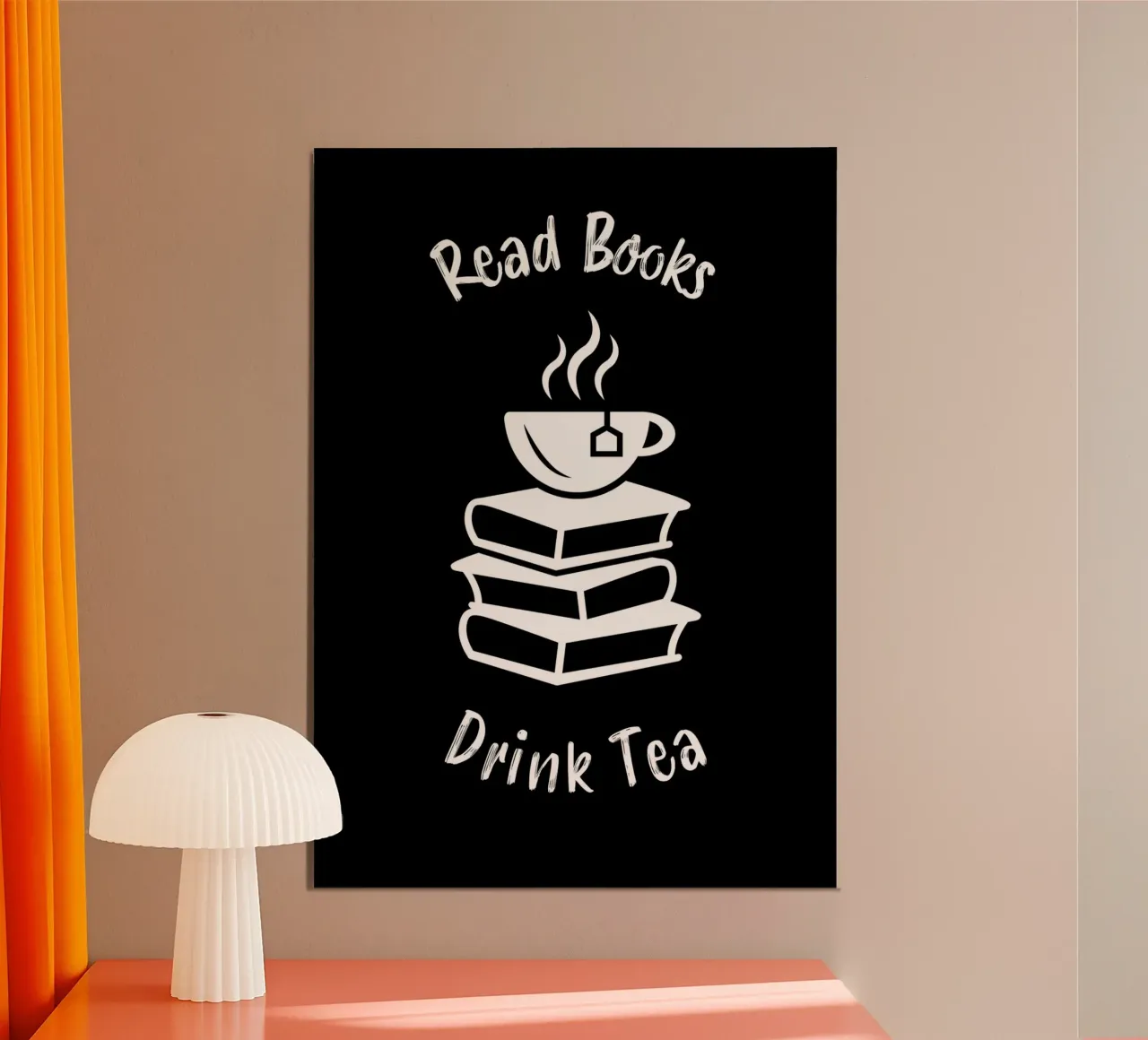 Leggere libri bere tè Regalo poster con telaio in alluminio da Aiden Garcia