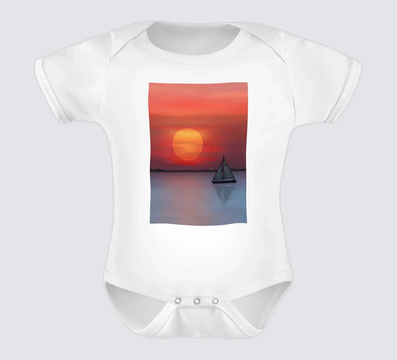 Sunset 3 short-sleeve baby romper by Bartosz Powalka