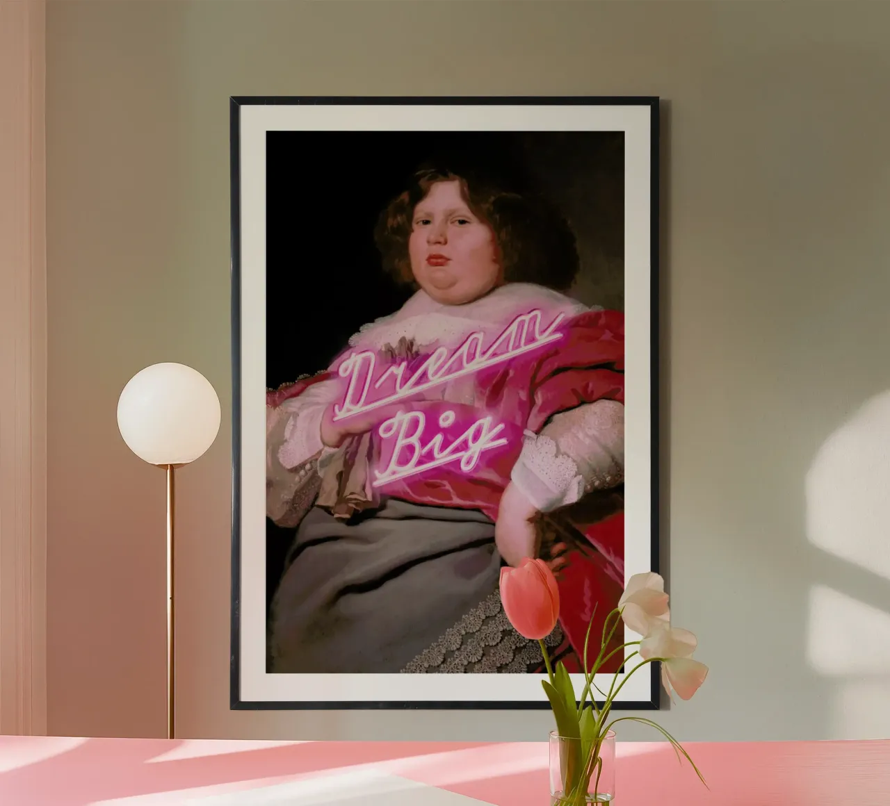 Dream Big poster con telaio in legno da Jonas Loose
