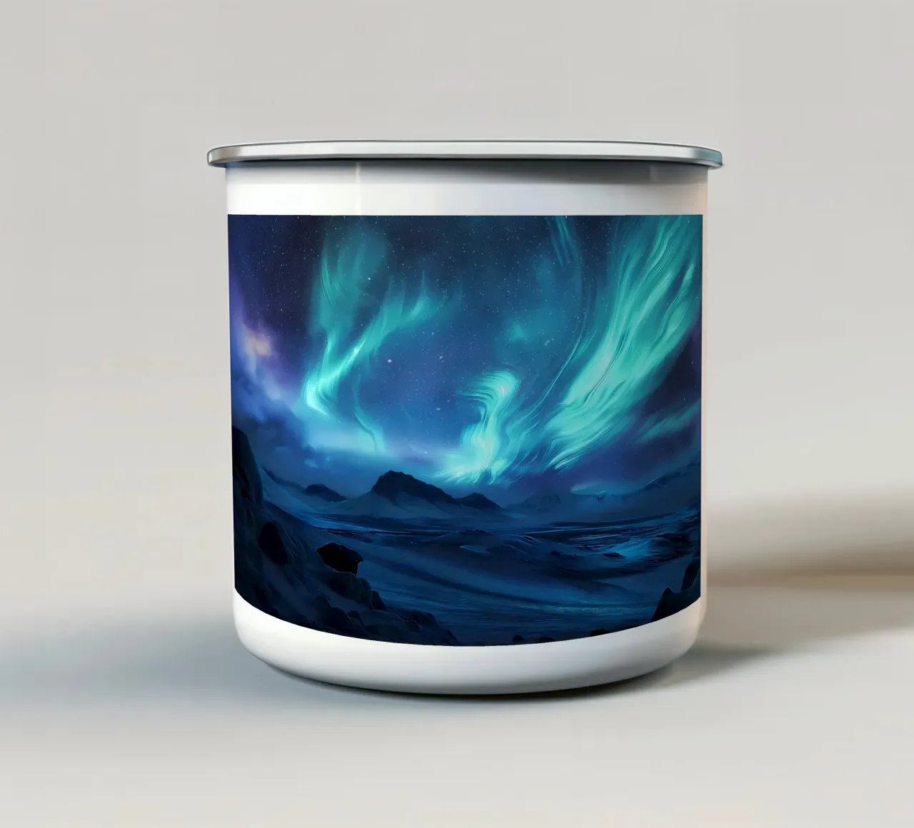 L'aurora boreale tazza in smalto da Matthew Katz