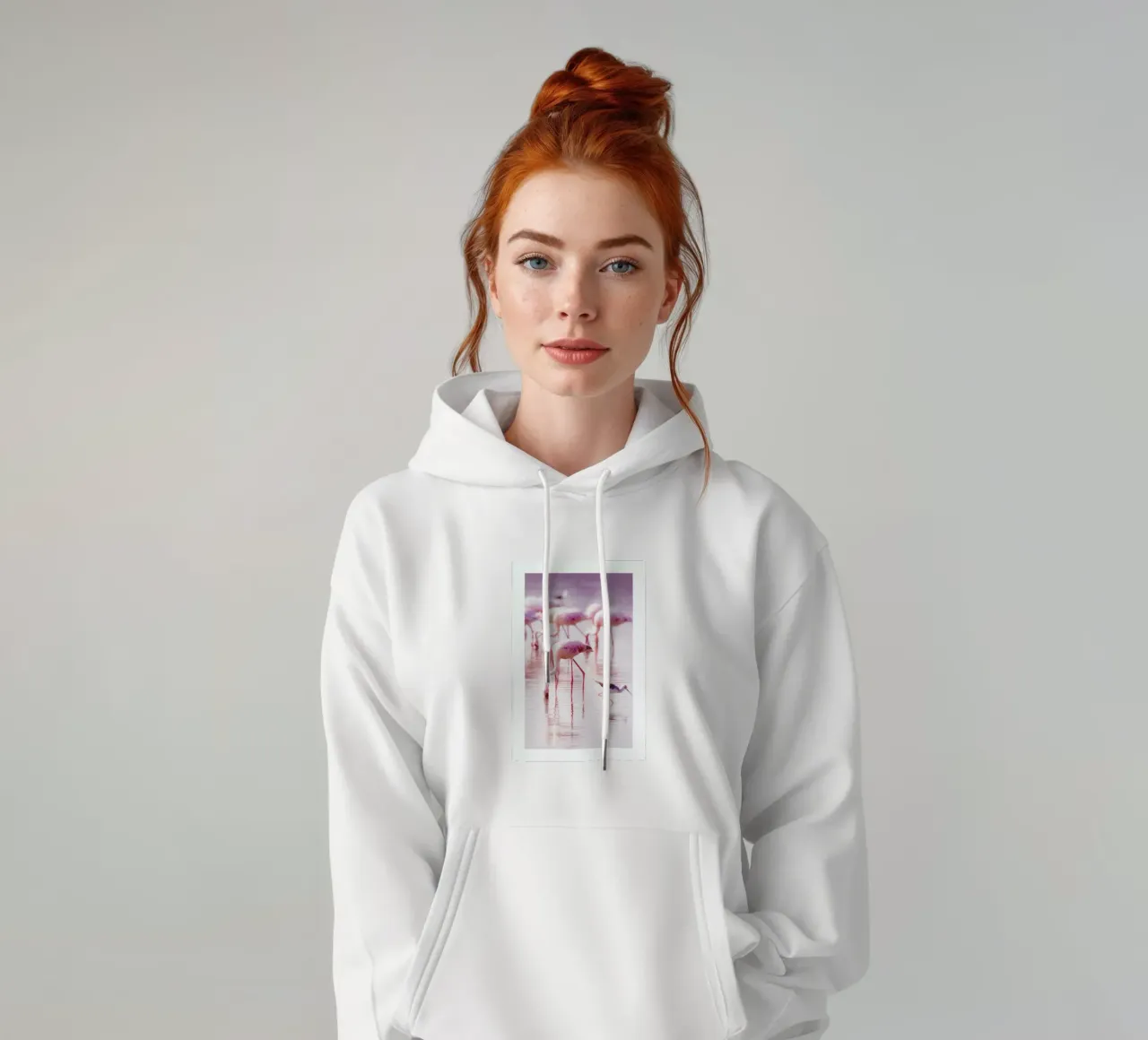 Flamingos in the Shallow felpa con cappuccio da Natural Kingdom