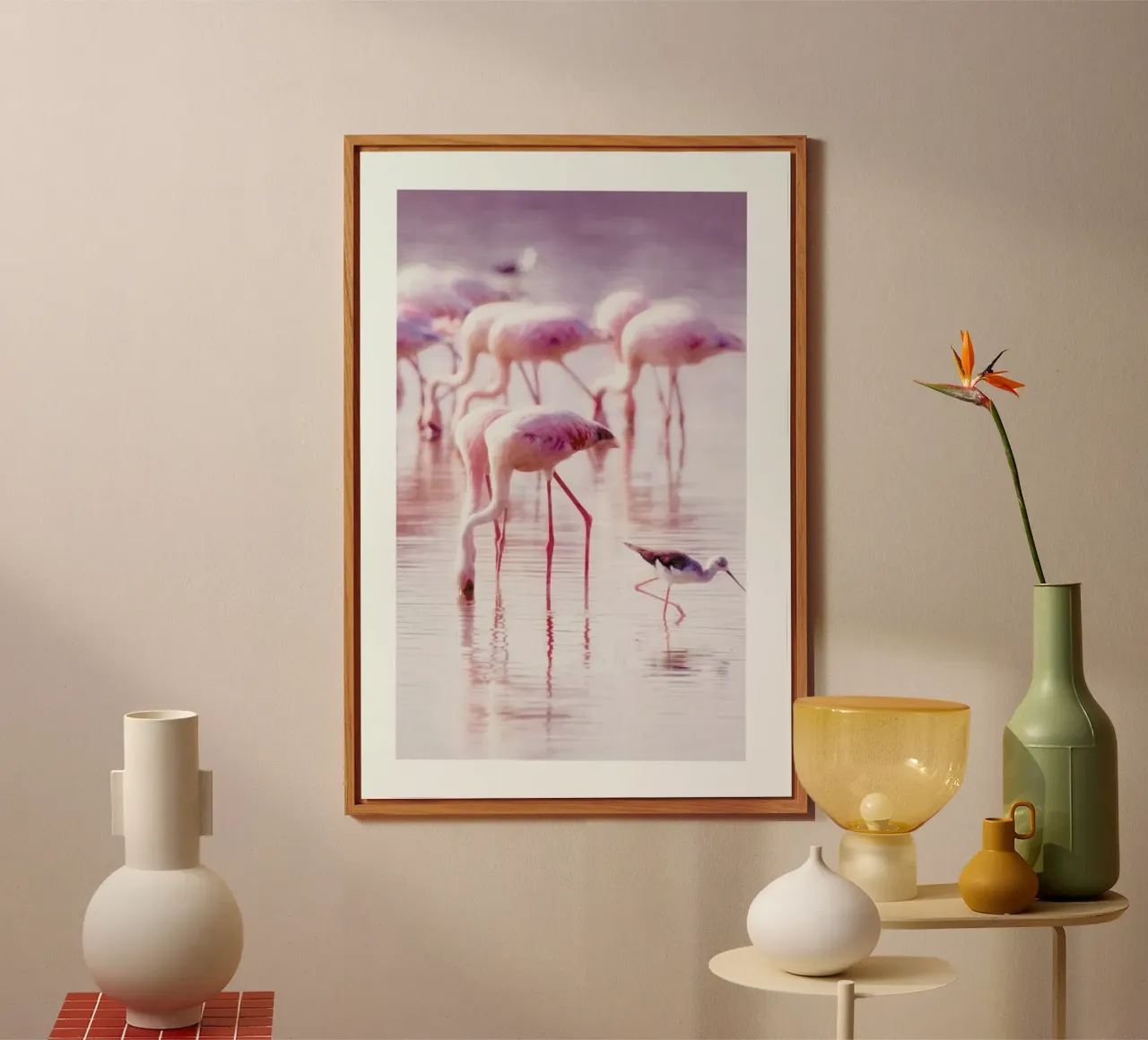 Flamingos in the Shallow alluminio dibond da Natural Kingdom